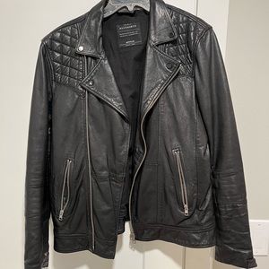 Conroy Crinkled Leather Biker Jacket - Medium